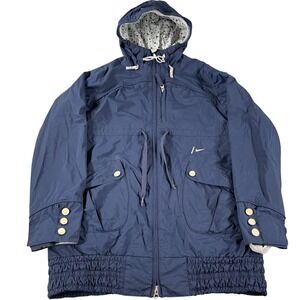 Nike Snowboarding Recco Women's Jacket Snow Ski Size Large Navy Blue Full‎ Zip